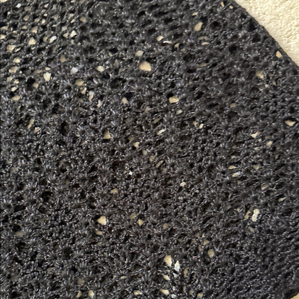 Black Knit Cropped Sweater, Size M - Picture 4 of 5